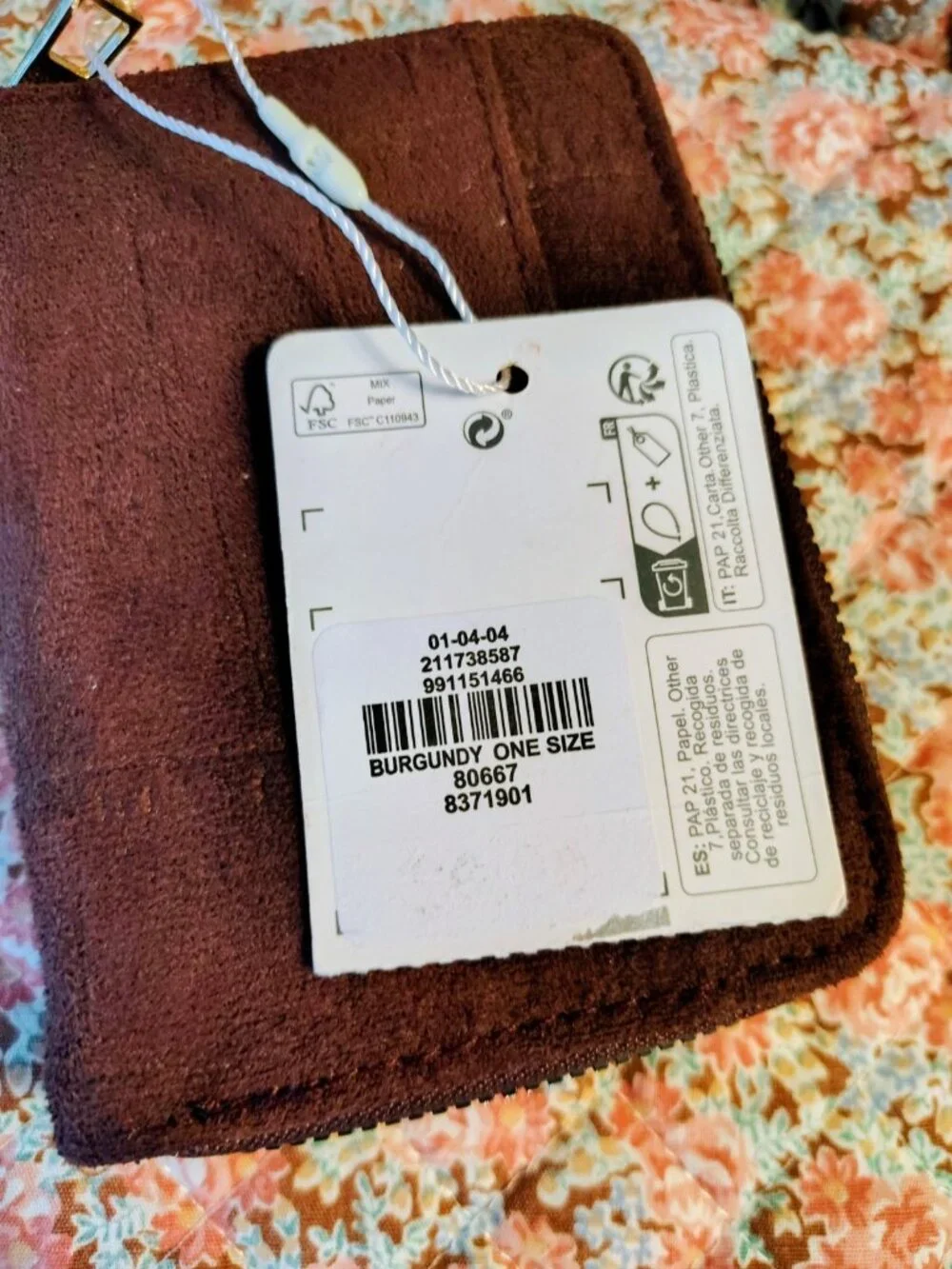 NWT Primark Brown Burgundy Faux Leather Wallet